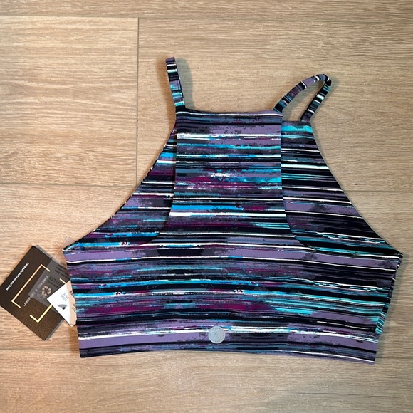 Threads 4 Thought Blue Purple Sleeveless Sports Bra Top - Picture 3 of 7